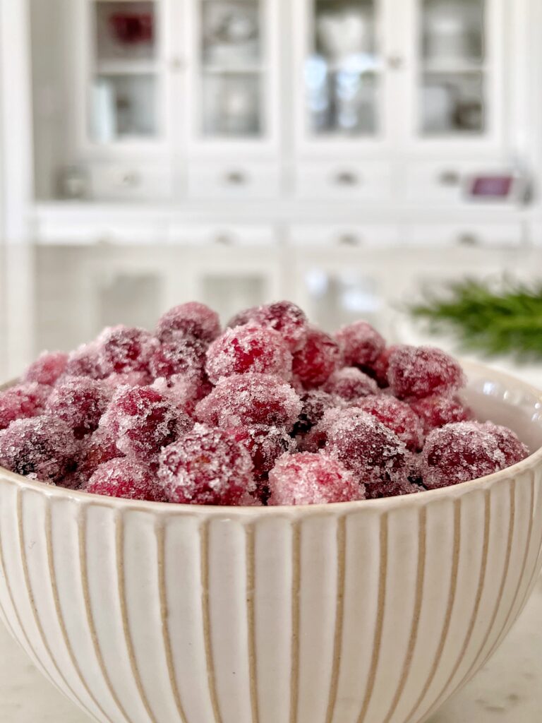 sugared cranberries made with low carb monkfruit
