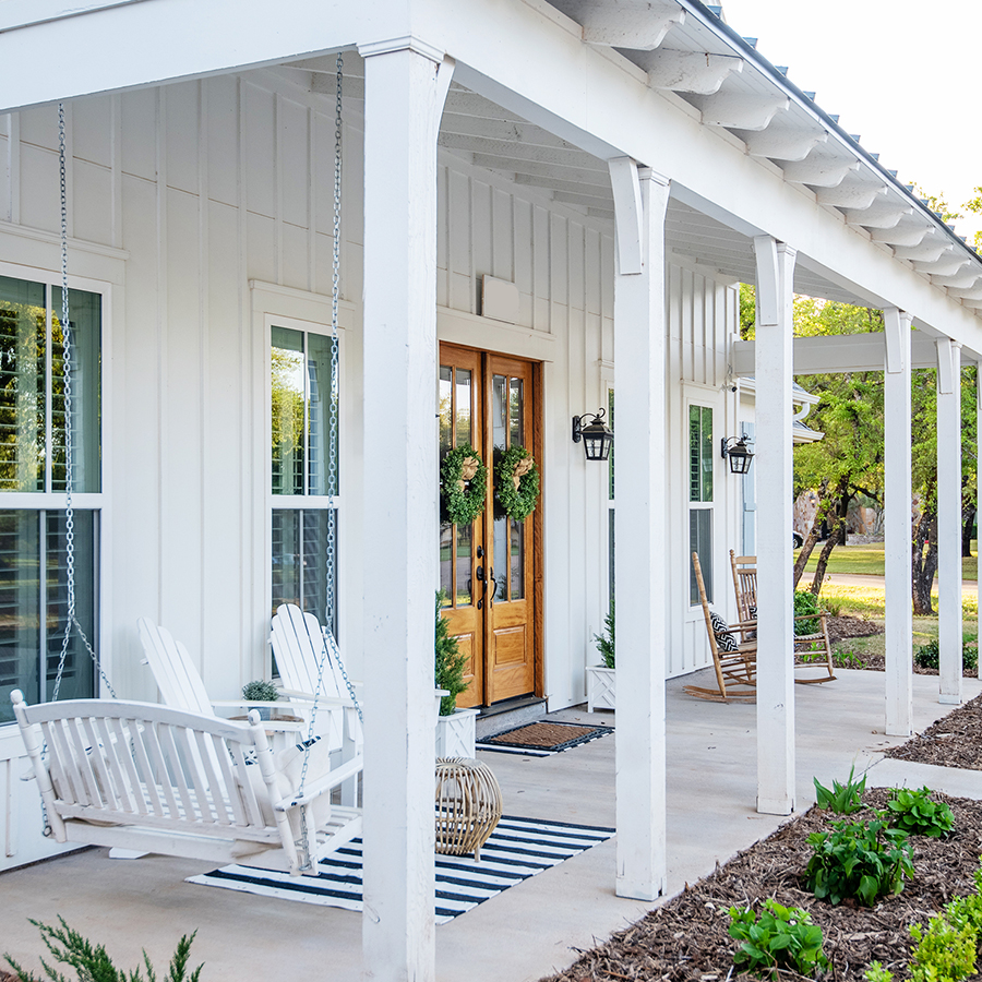 an example of a good sized front porch
