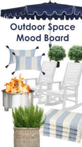 Get the Look:  Cabana Stripe Lakeside Fire pit Decor