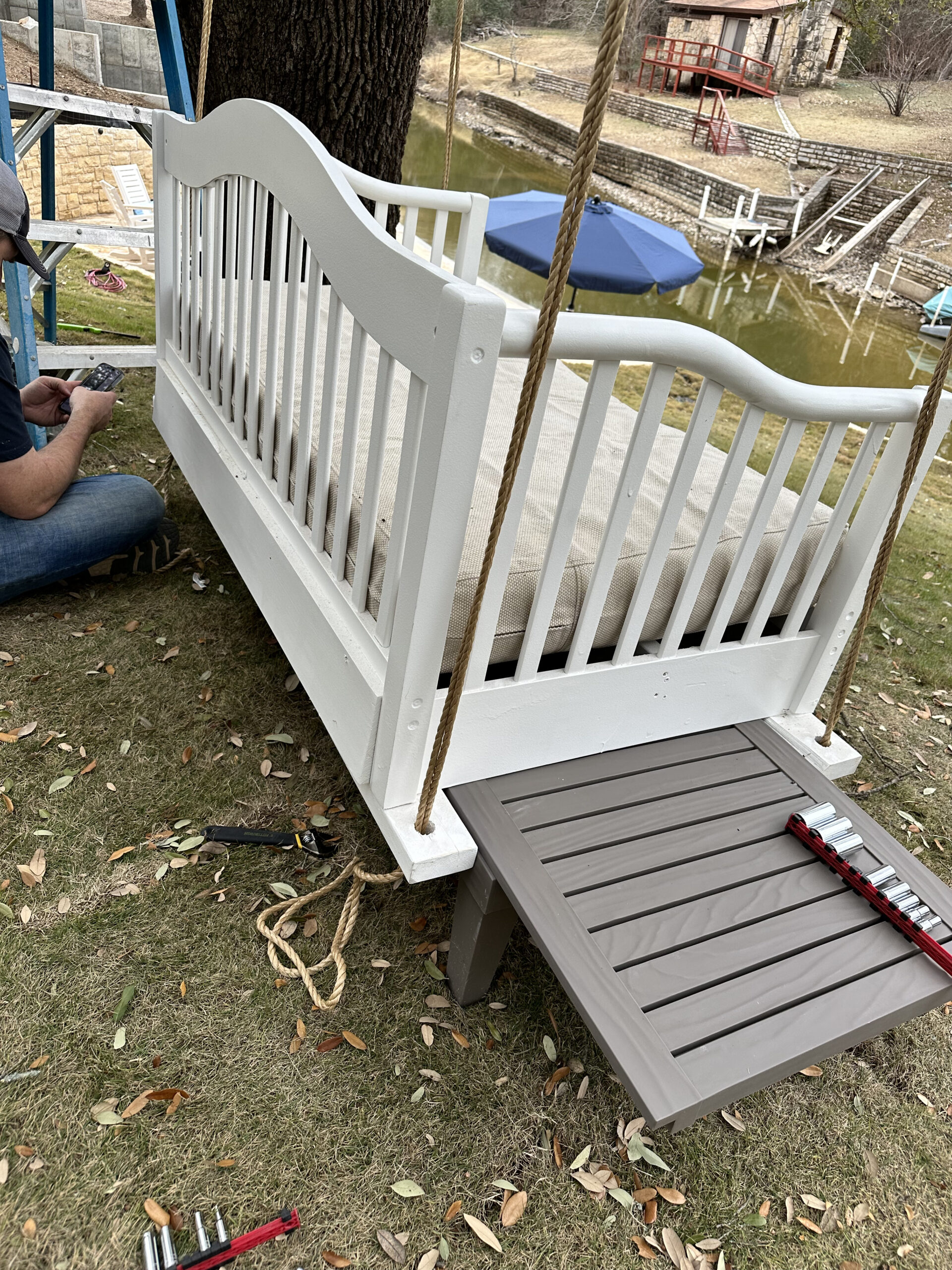 How To make a BED SWING out of a 40 Toddler Bed ⋆ OwnerBuilder